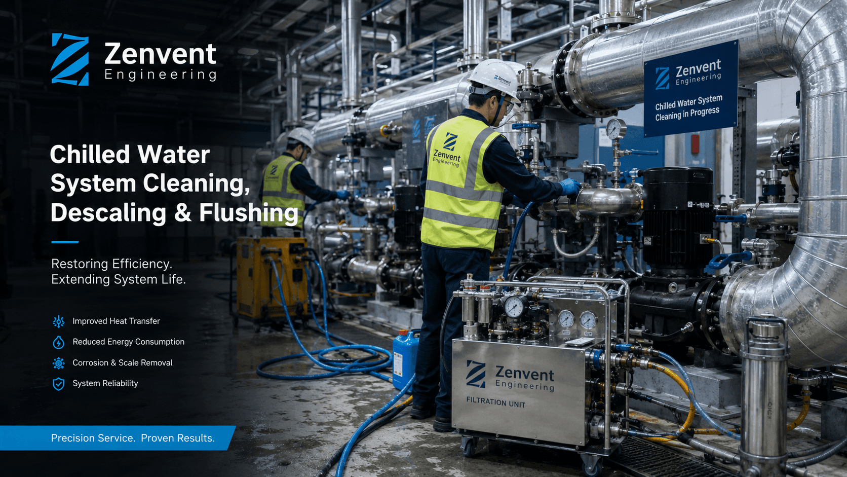 Chilled Water System Cleaning, Descaling & Flushing